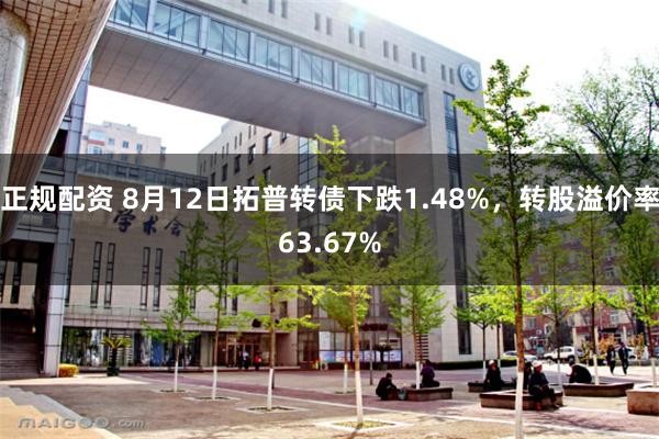 正规配资 8月12日拓普转债下跌1.48%，转股溢价率63.67%