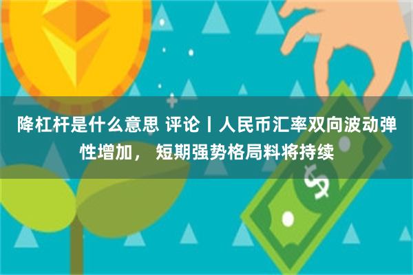 降杠杆是什么意思 评论丨人民币汇率双向波动弹性增加， 短期强势格局料将持续