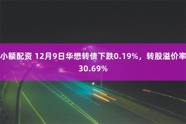 小额配资 12月9日华懋转债下跌0.19%，转股溢价率30.69%