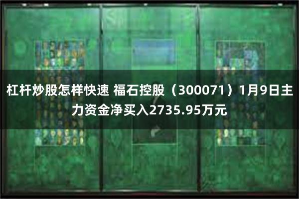 杠杆炒股怎样快速 福石控股（300071）1月9日主力资金净买入2735.95万元