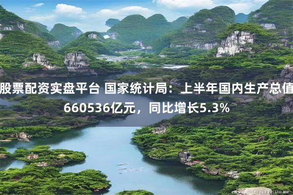 股票配资实盘平台 国家统计局：上半年国内生产总值660536亿元，同比增长5.3%
